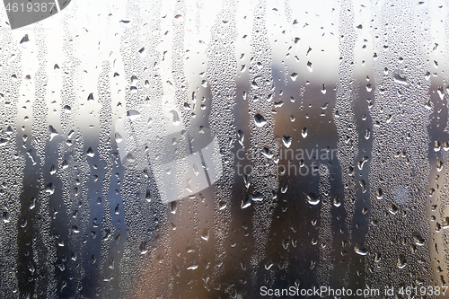 Image of water drops on glass