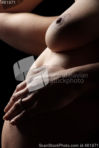 Image of Hand auf  schwanger Bauch | hand on pregnant belly