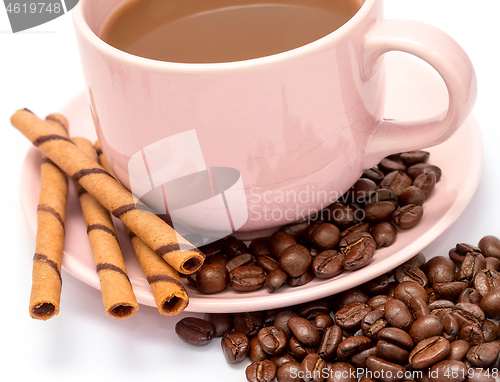 Image of Fresh Coffee Drink Means Cookie Brew And Chocolate 