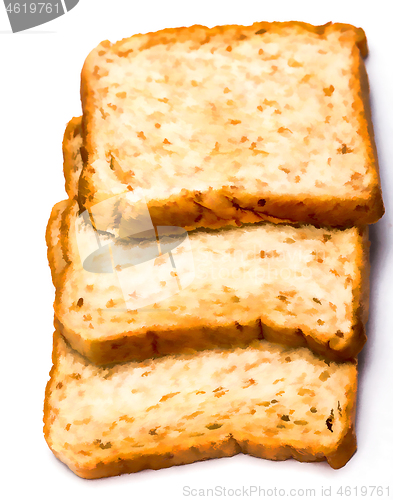 Image of Slices Of Bread Means Morning Meal And Break 