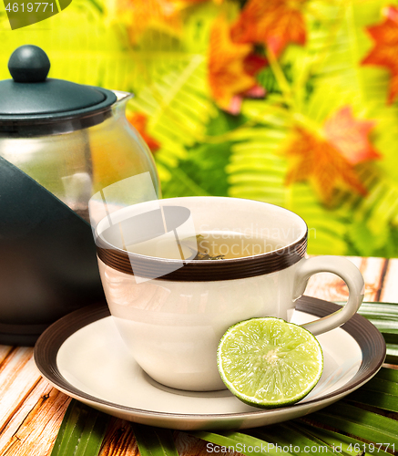 Image of Lime Green Tea Indicates Refreshment Drink And Drinks 