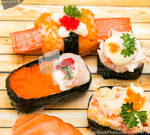 Image of Sushi Dish Means Asian Food And Oriental 