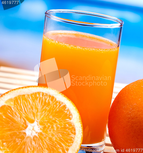 Image of Freshly Squeezed Orange Means Tropical Fruit And Oranges 