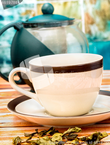 Image of Green Tea Cup Means Refreshed Beverage And Teacup 