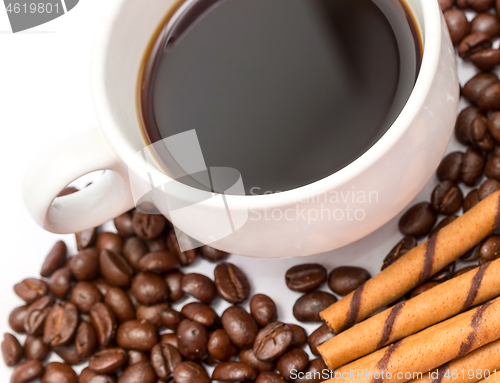 Image of Coffee Beans Drink Indicates Cup Espresso And Decaf 