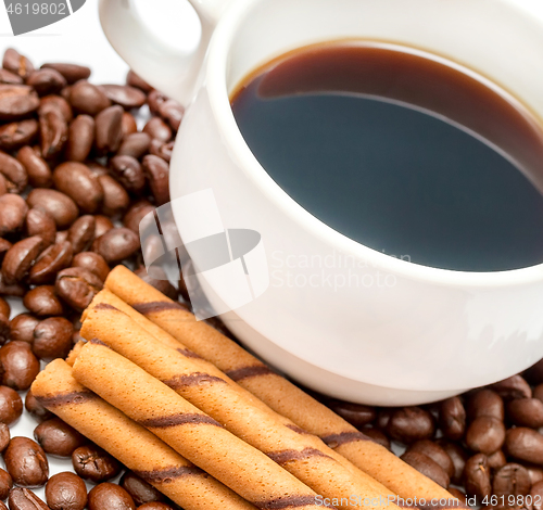 Image of Fresh Coffee Beans Means Restaurant Decaf And Cup 