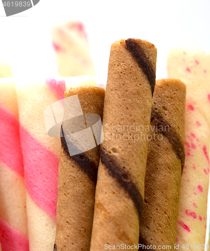 Image of Brown Cookies Indicates Wafer Biscuits And Bicky 