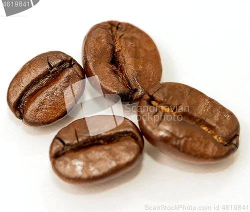 Image of Roasted Coffee Beans Means Hot Drink And Beverage 
