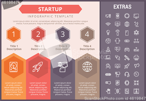 Image of Startup infographic template, elements and icons.