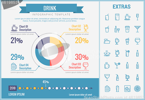 Image of Drink infographic template, elements and icons.