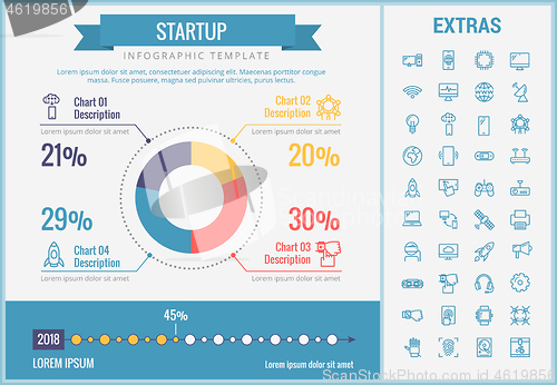 Image of Startup infographic template, elements and icons.