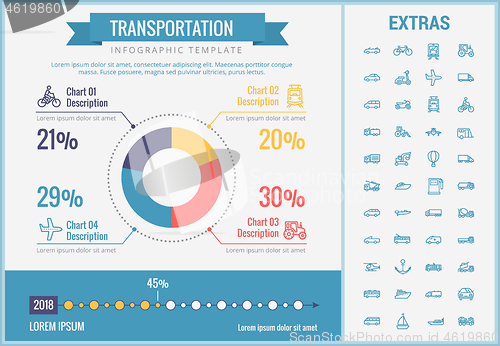 Image of Transportation infographic template and elements.