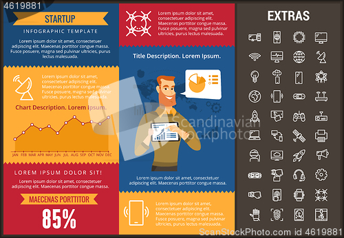 Image of Startup infographic template, elements and icons.