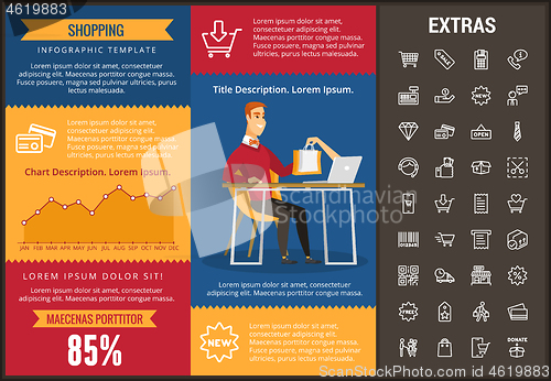 Image of Shopping infographic template, elements and icons.