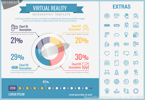 Image of Virtual reality infographic template and elements.