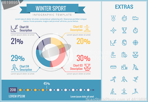 Image of Winter sport infographic template, elements, icons