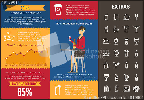 Image of Drink infographic template, elements and icons.