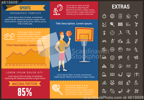 Image of Sports infographic template, elements and icons.