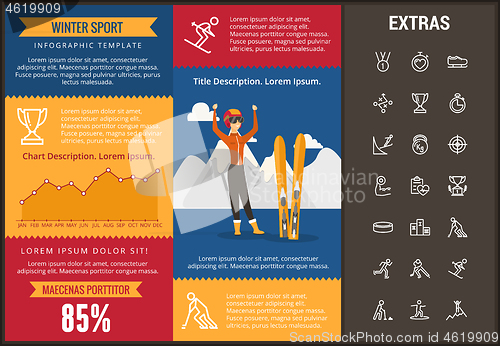 Image of Winter sport infographic template, elements, icons