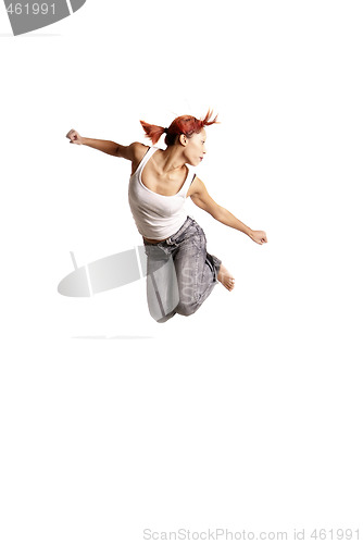 Image of junge Frau springt | young woman jumps