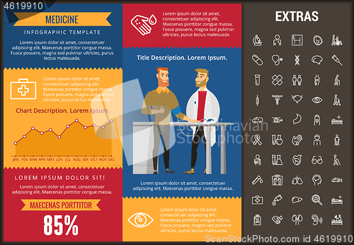 Image of Medicine infographic template, elements and icons.