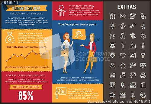 Image of Human resource infographic template and elements.