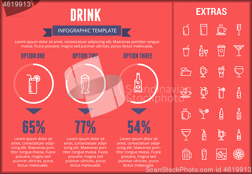 Image of Drink infographic template, elements and icons.