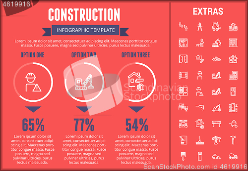 Image of Construction infographic template and elements.