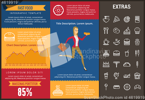 Image of Fast food infographic template and elements.