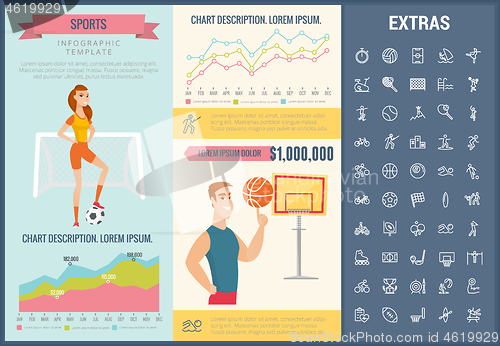 Image of Sports infographic template, elements and icons.