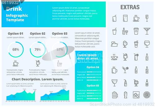 Image of Drink infographic template, elements and icons.