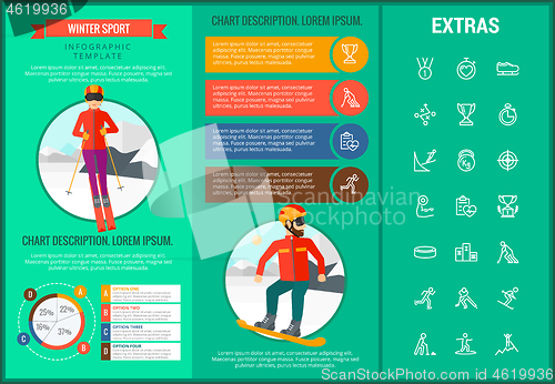 Image of Winter sport infographic template, elements, icons