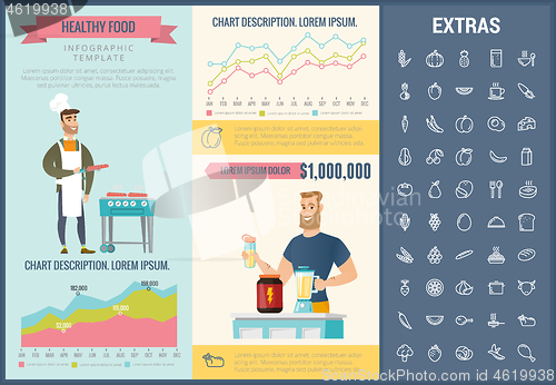 Image of Healthy food infographic template, elements, icons