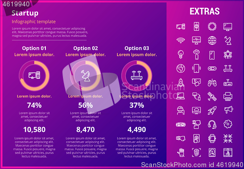 Image of Startup infographic template, elements and icons.