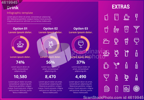 Image of Drink infographic template, elements and icons.