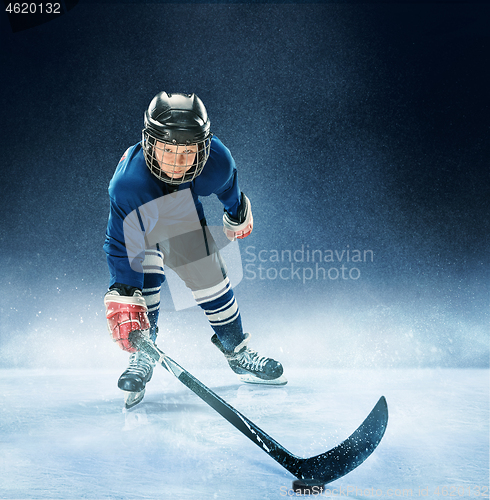 Image of Little boy playing ice hockey