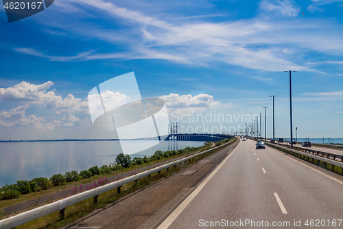 Image of Traffic on the  bridge in Denmark