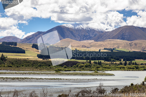 Image of Mountain Alps scenery in south New Zealand