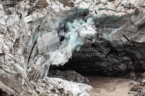 Image of Franz Josef Glacier at the moment of breaking off, New Zealand