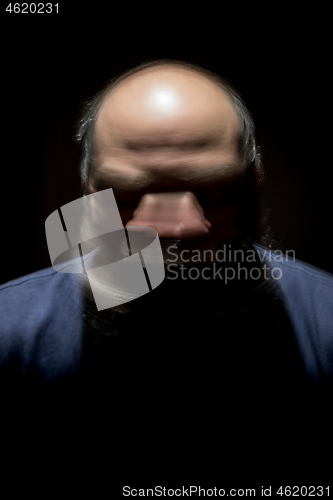 Image of bearded man motion blur portrait