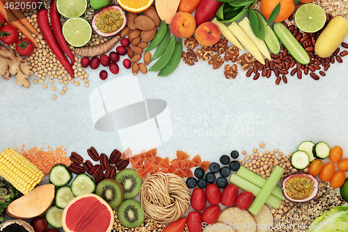 Image of Vegan Health Food Background Border