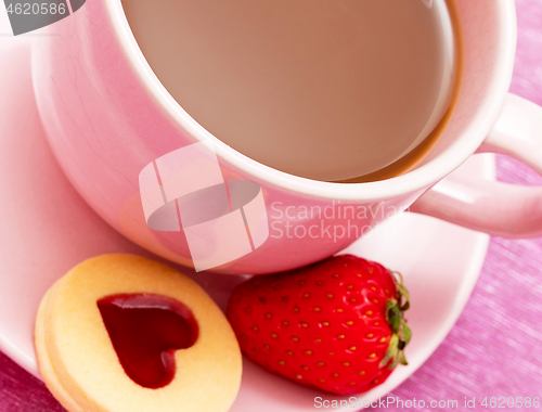 Image of Heart Cookie Coffee Means Bickies Valentines And Cracker 