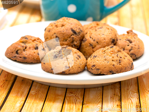 Image of Coffee Biscuits Break Indicates Brew Cracker And Cafe 