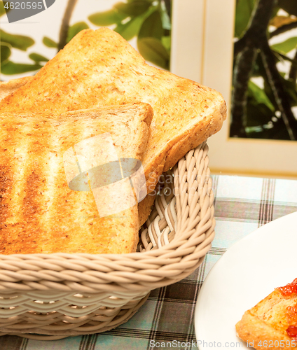 Image of Breakfast Toast Slices Represents Meal Time And Bread 