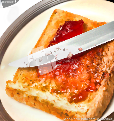 Image of Jam On Toast Shows Meals Time And Break 