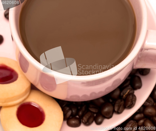Image of Coffee Beans Love Means Delicious Drink And Fresh 