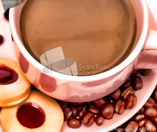 Image of Cookies Coffee Break Shows Seed Barista And Bean 