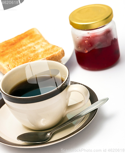 Image of Toast And Coffee Represents Fruit Preserves And Bread 