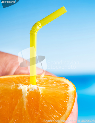 Image of Fresh Orange Juice Means Tropical Fruit And Beverage