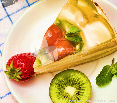 Image of Fresh Strawberry Gateau Means Indulgence Bakery And Tasty 